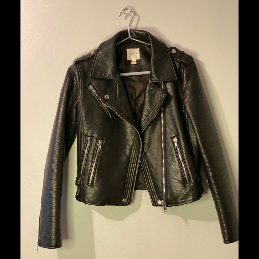 Faux Leather Moto Jacket